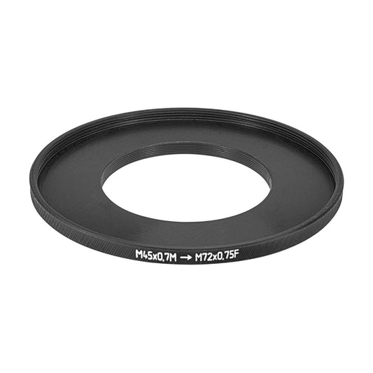 M45x0.7 male to M72x0.75 female thread adapter (45mm to 72mm step-up ring)