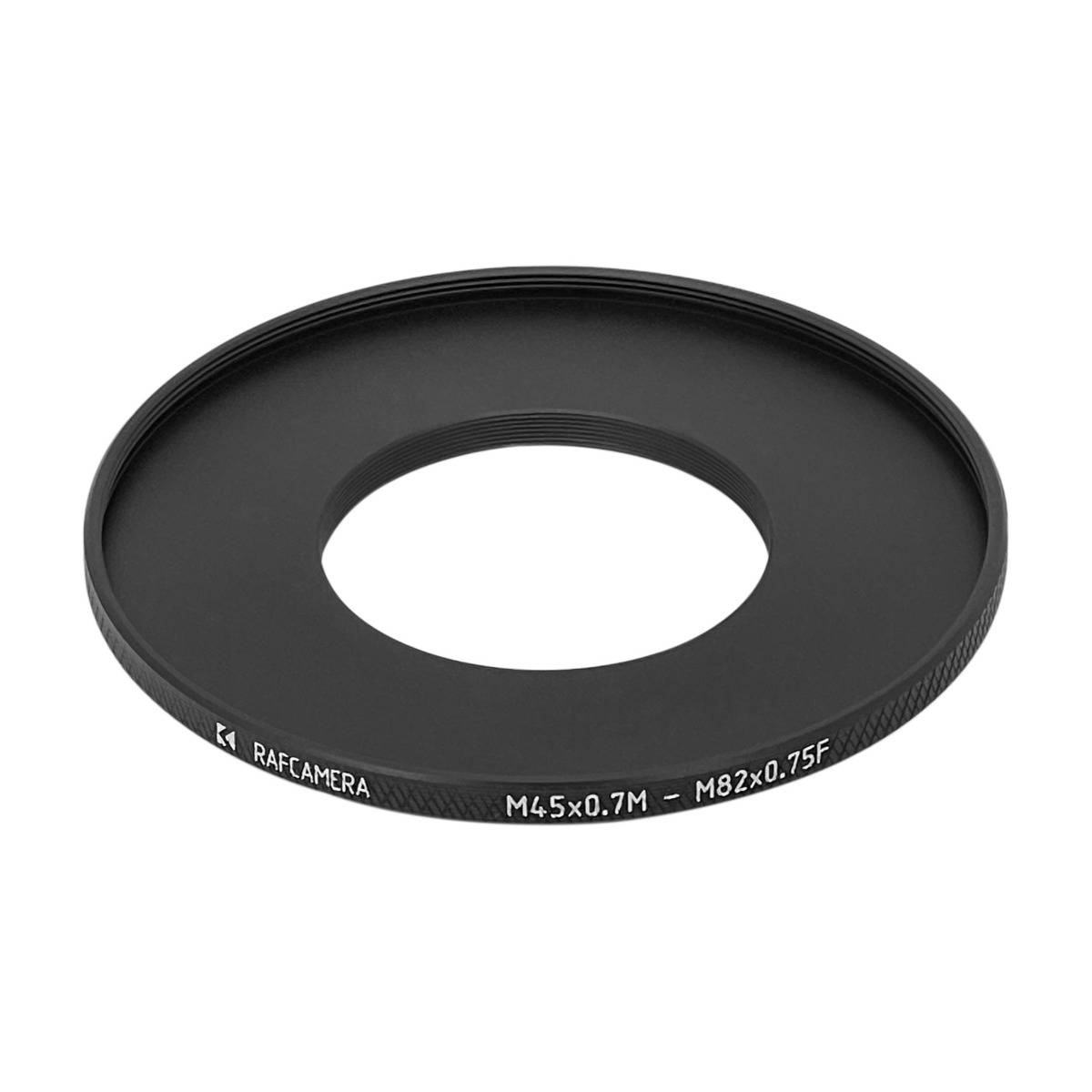 M45x0.75 (36tpi) male to M82x0.75 female thread adapter