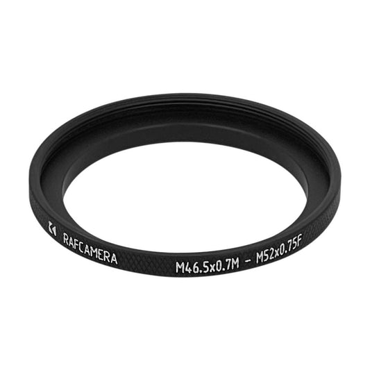 M46.5x0.7 male to M52x0.75 female thread adapter (46.5mm to 52mm step-up ring)