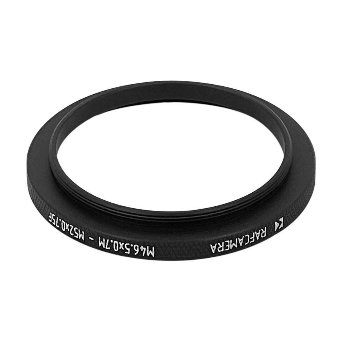 M46.5x0.7 male to M52x0.75 female thread adapter (46.5mm to 52mm step-up ring)