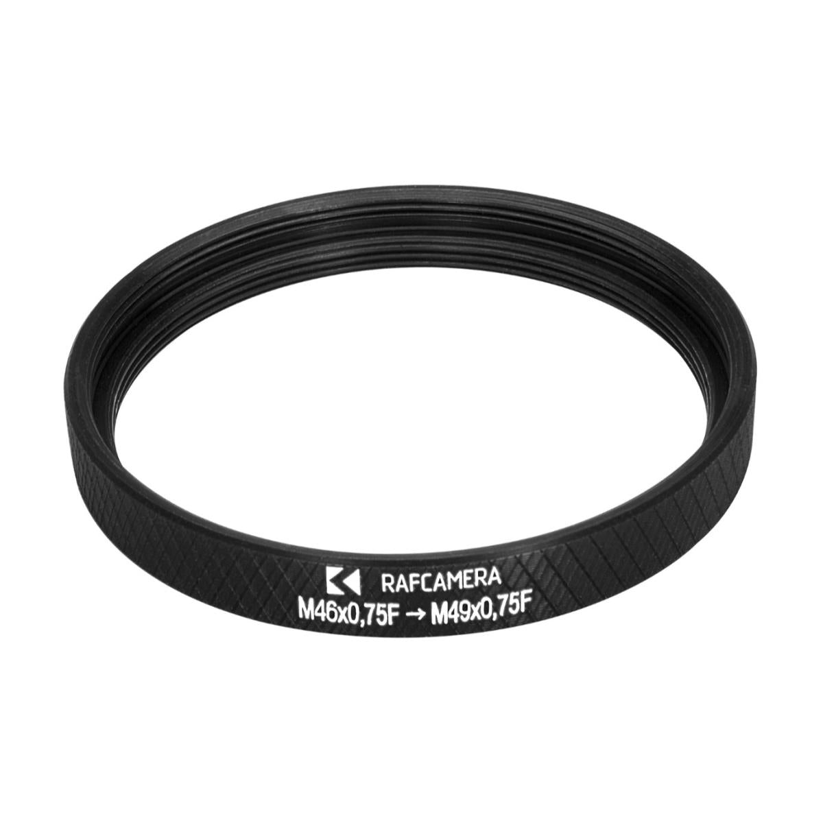 M46x0.75 female to M49x0.75 female thread adapter