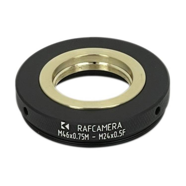 M46x0.75 male to M24x0.5 female step-down ring (adapter for Bolex 8/19/1.5x)