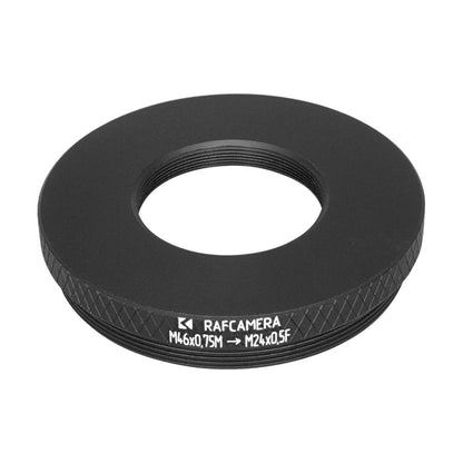 M46x0.75 male to M24x0.5 female thread adapter for Bolex 8/19/1.5x lens