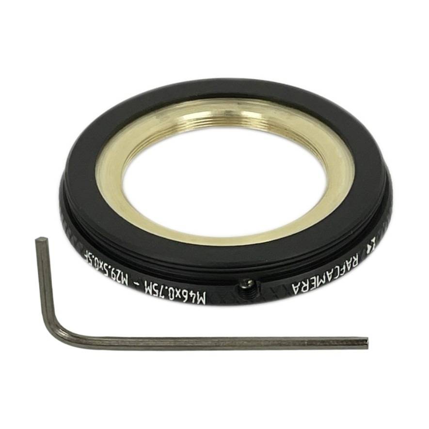 M46x0.75 male to M29.5x0.5 female thread adapter, rotatable
