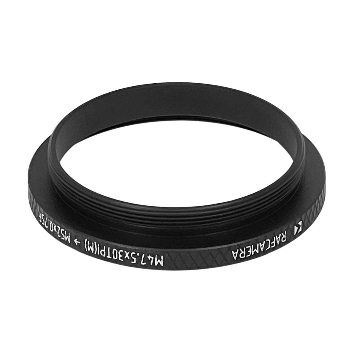 M47.5x30tpi male to M52x0.75 female thread adapter (filter step-up ring)
