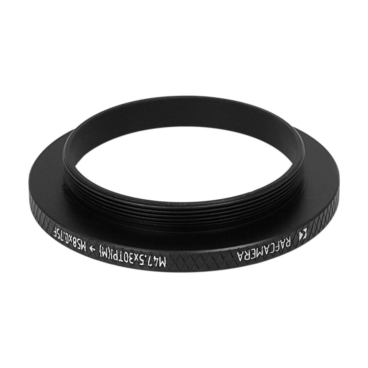 M47.5x30tpi male to M58x0.75 female thread adapter (filter step-up ring)