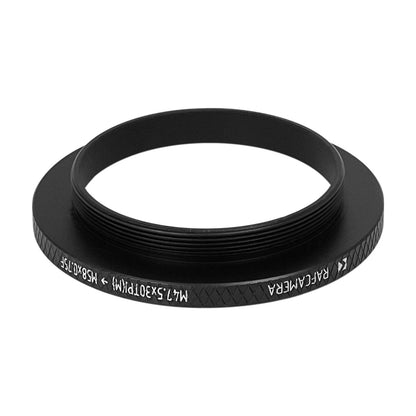 M47.5x30tpi male to M58x0.75 female thread adapter (filter step-up ring)