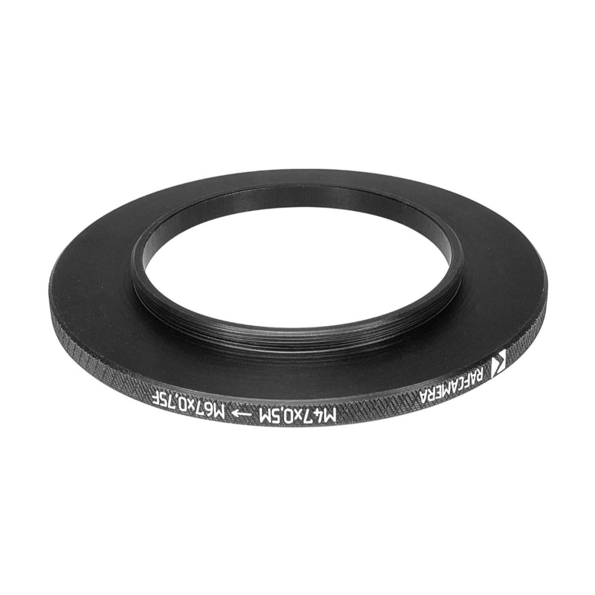 M47x0.5 male to M67x0.75 female thread adapter (47mm to 67mm step-up ring)