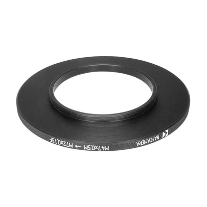 M47x0.5 male to M72x0.75 female thread adapter (47mm to 72mm step-up ring)