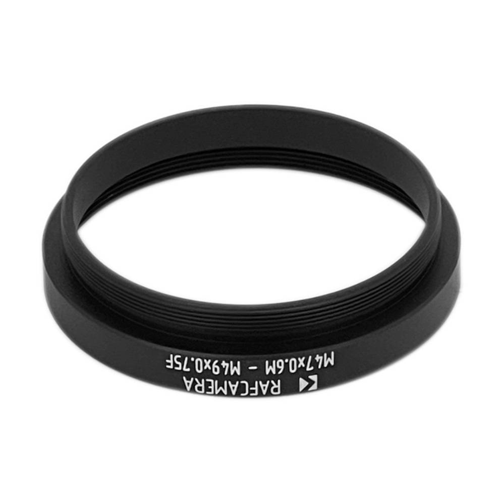 M47x0.6 male to M49x0.75 female thread adapter