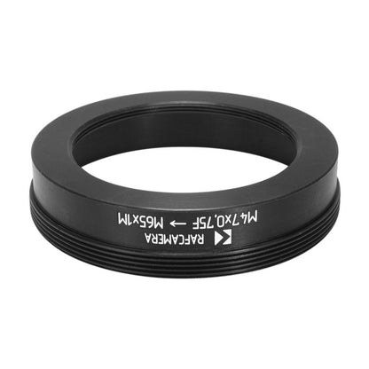 M47x0.75 female to M65x1 male thread adapter for Canon 2/100mm lens