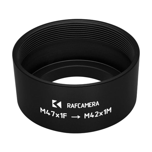 M47x1 female to M42x1 male thread adapter