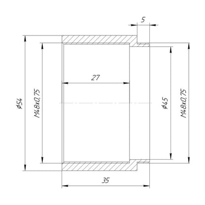 M48x0.75 thread extender (30mm)