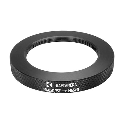 M48x0.75 female to M65x1 female thread adapter