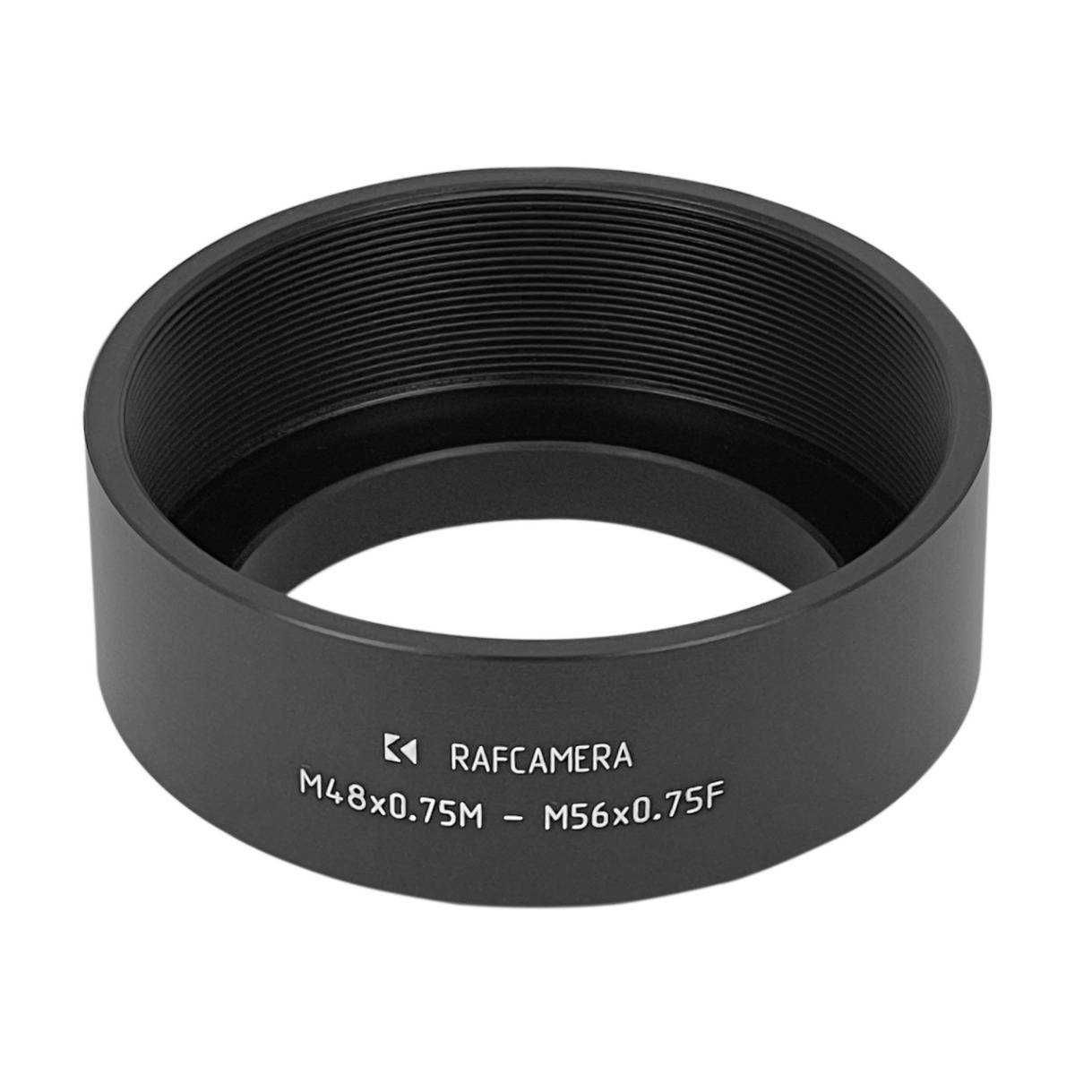 M48x0.75 male to M56x0.75 female thread adapter