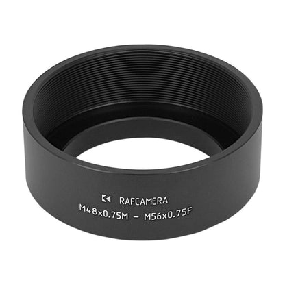 M48x0.75 male to M56x0.75 female thread adapter
