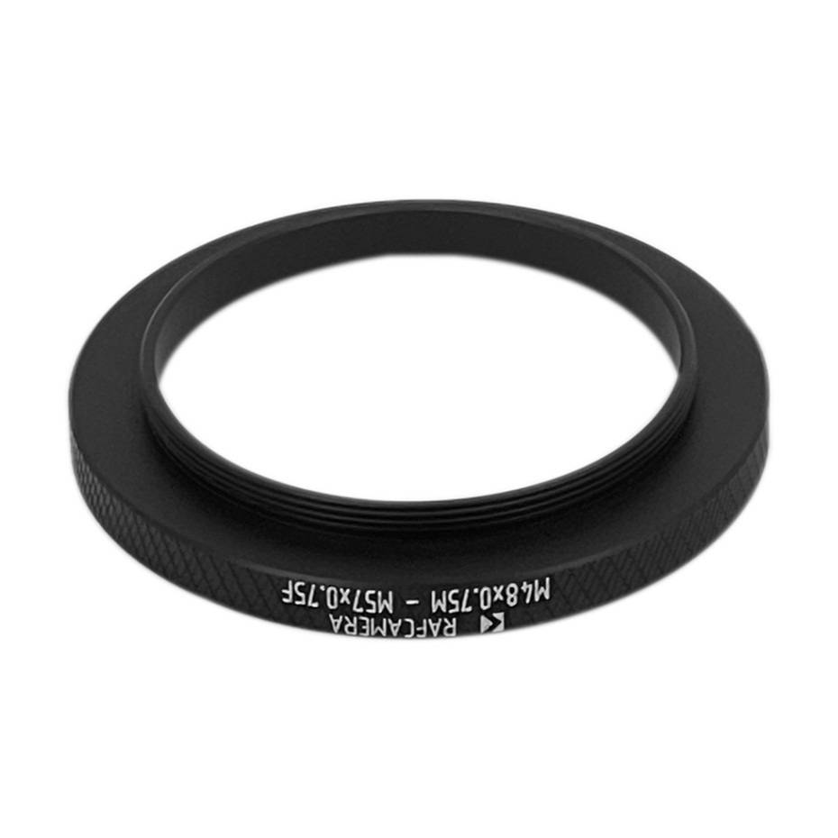 M48x0.75 male to M57x0.75 female thread adapter