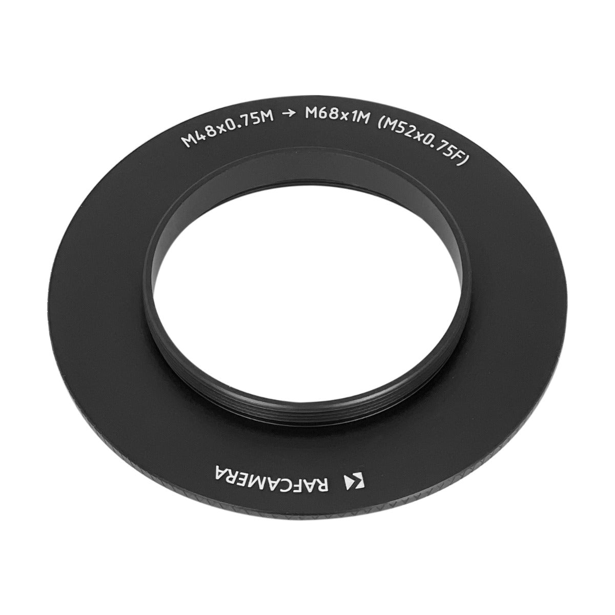 M68x1 male to M48x0.75 male thread adapter with M52x0.75 female thread