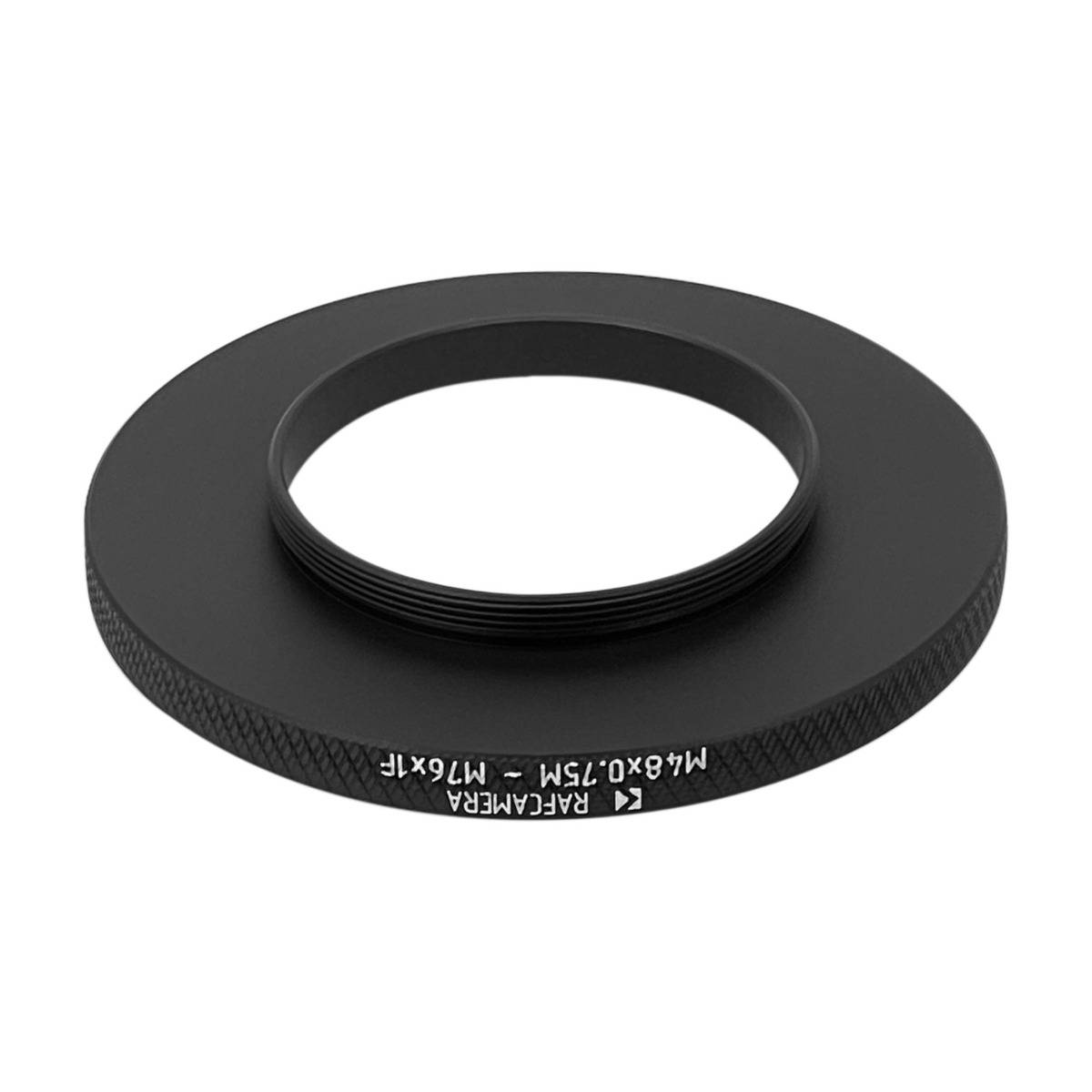 M48x0.75 male to M76x1 female thread adapter