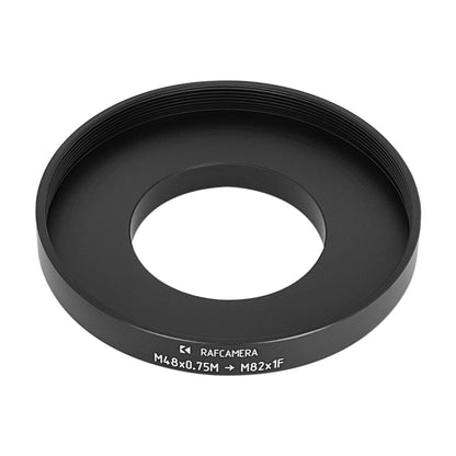 M48x0.75 male to M82x1 female thread adapter