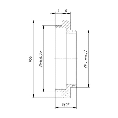 M48x0.75 male thread to MFT camera mount adapter