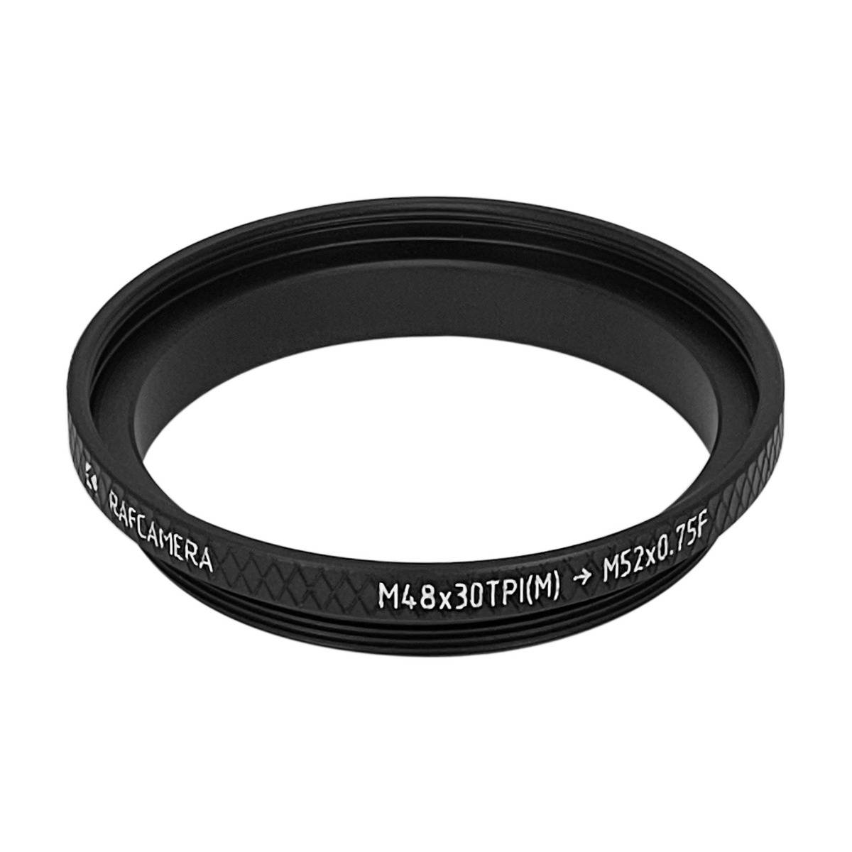 M48x30tpi male to M52x0.75 female thread adapter for Cooke Kinetal lenses