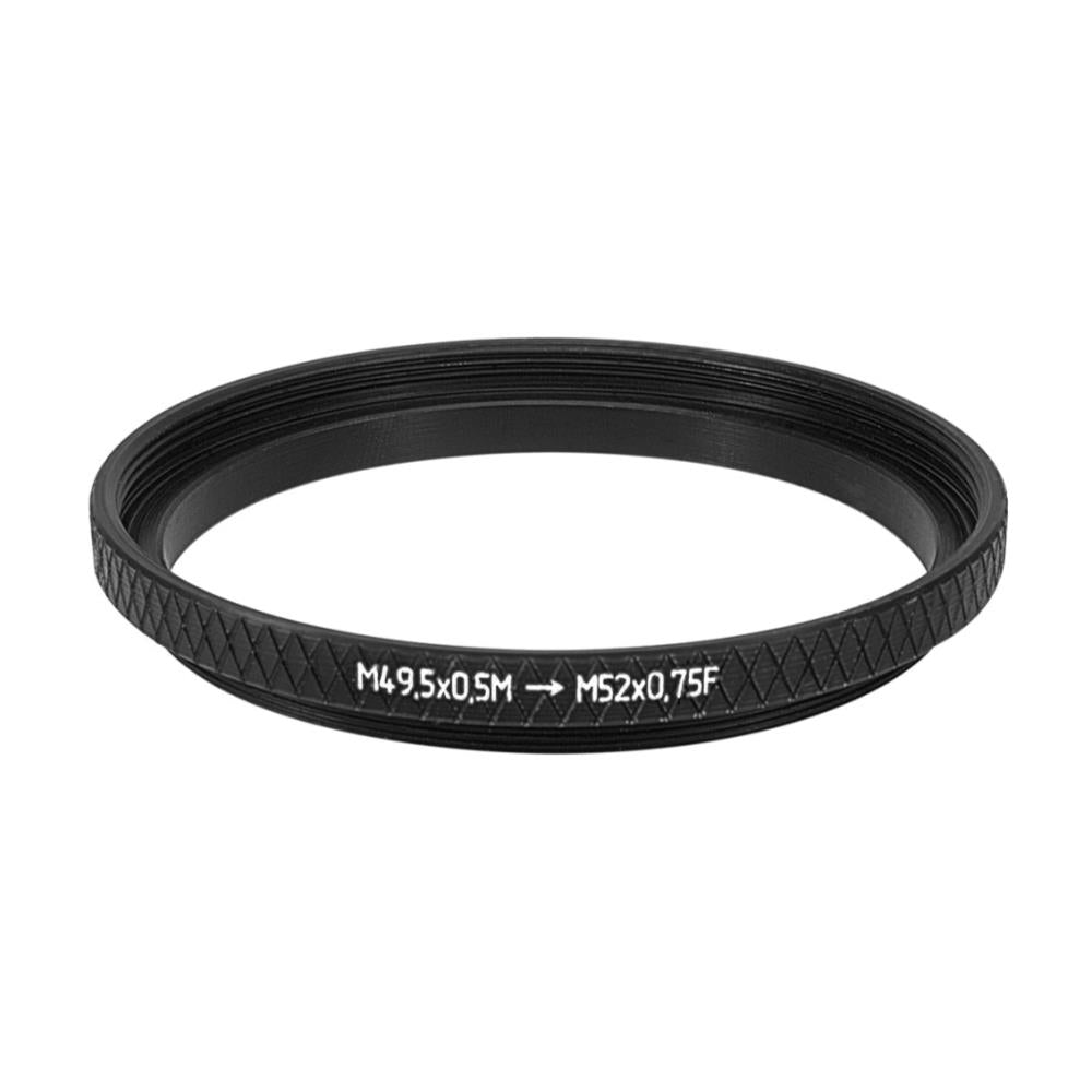 M49.5x0.5 male to M52x0.75 female thread adapter (49.5mm to 52mm step-up ring)