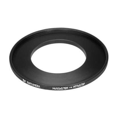 M49.5x0.75 male to M77x0.75 female thread adapter (49.5mm to 77mm step-up ring)