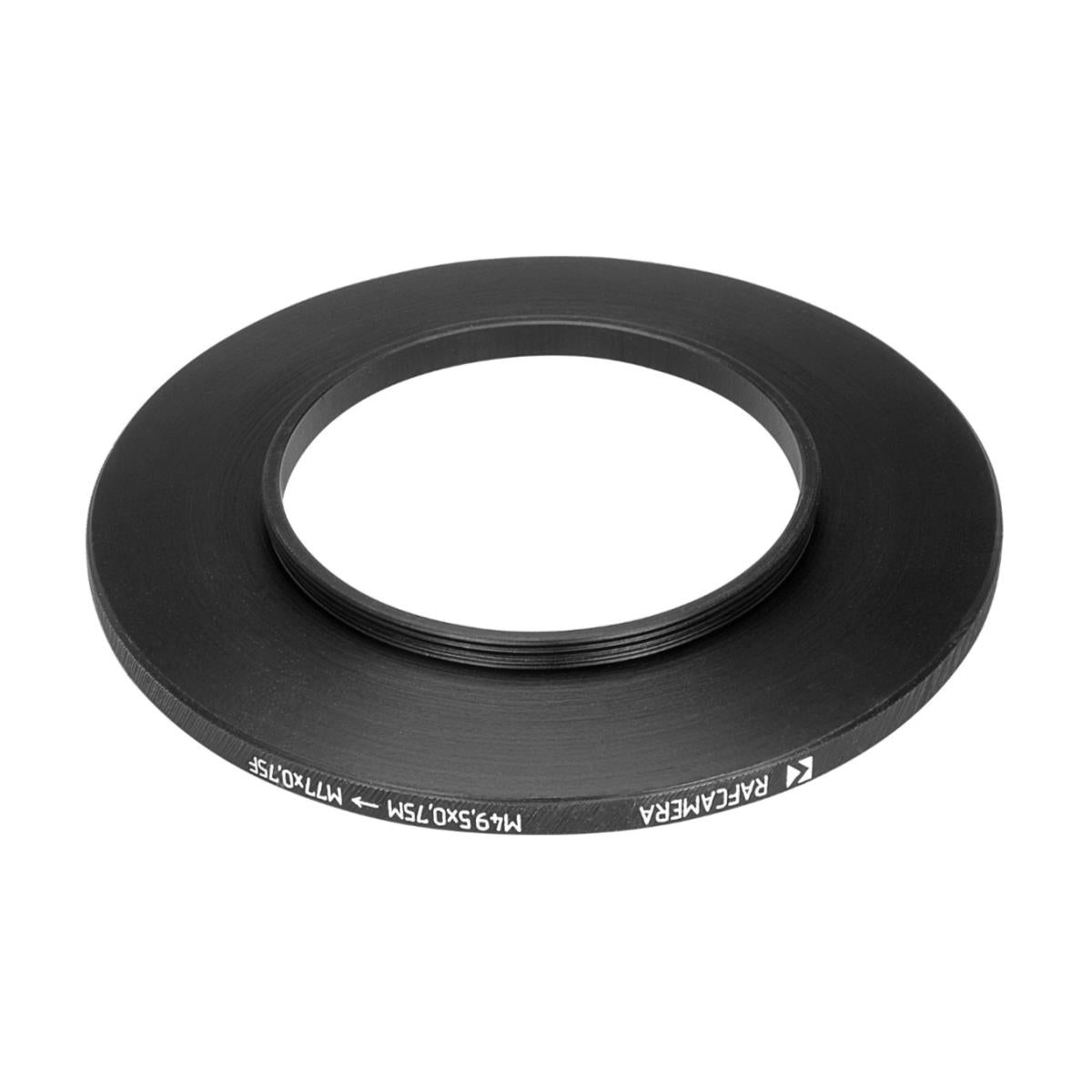 M49.5x0.75 male to M77x0.75 female thread adapter (49.5mm to 77mm step-up ring)
