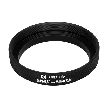 M49x0.5 female to M45x0.75 male thread adapter