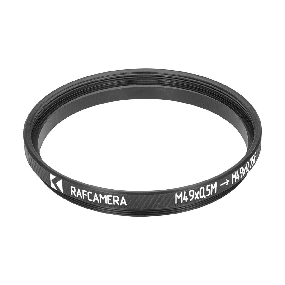 M49x0.5 male to M49x0.75 female thread adapter (filter thread pitch adapter)