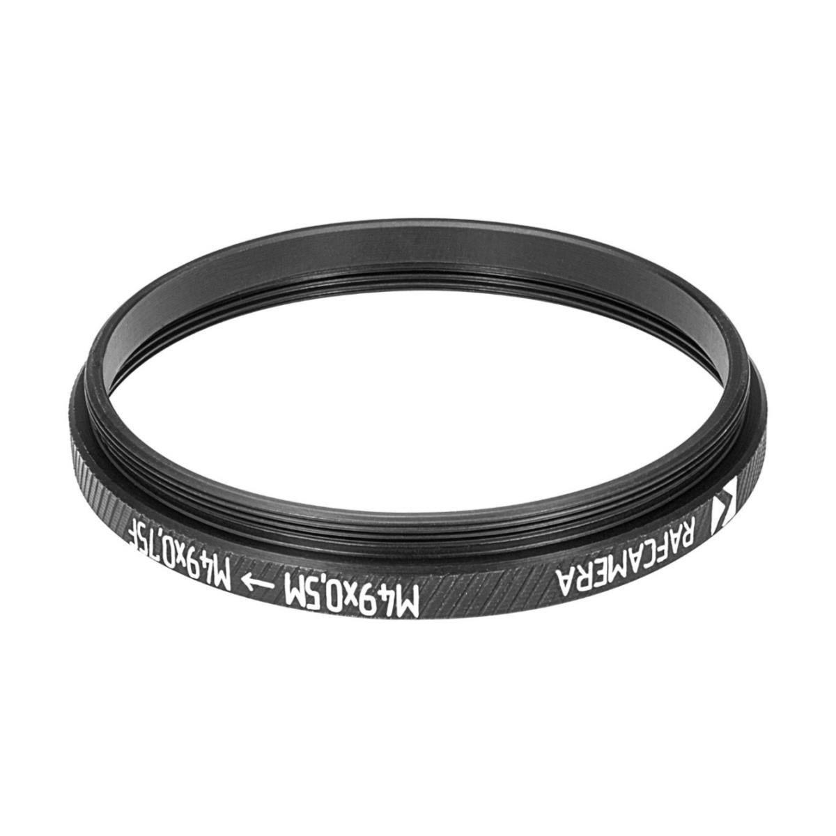 M49x0.5 male to M49x0.75 female thread adapter (filter thread pitch adapter)