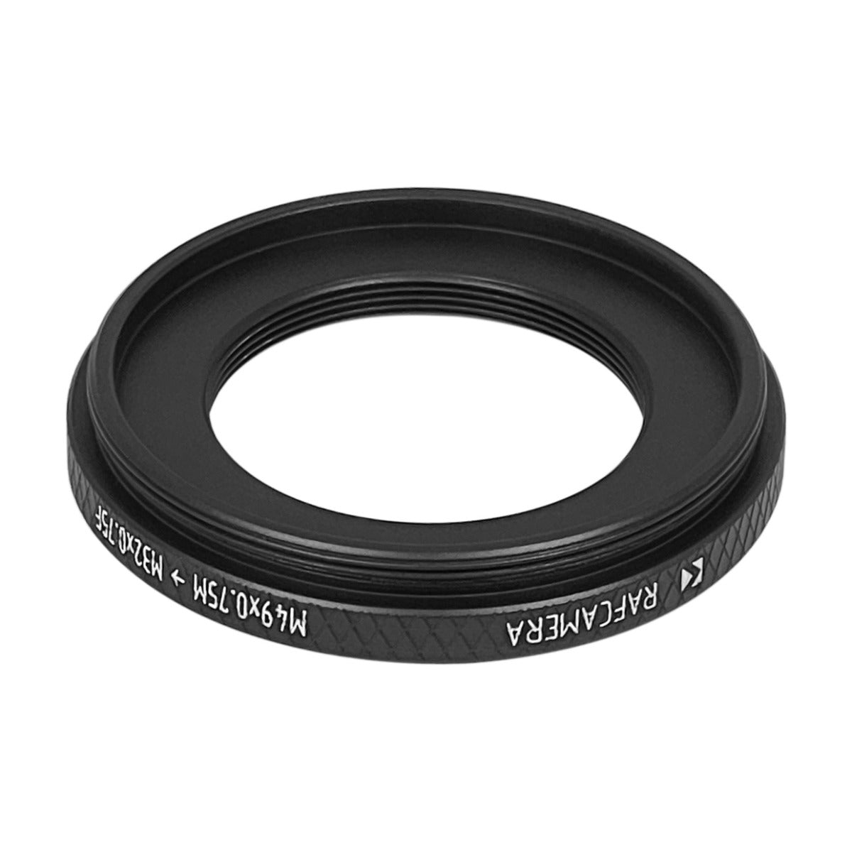 M49x0.75 male to M32x0.75 female thread adapter (49mm to 32mm step-down ring)