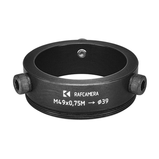 39mm clamp to M49x0.75 male thread adapter (for Kowa 16-A lenses)
