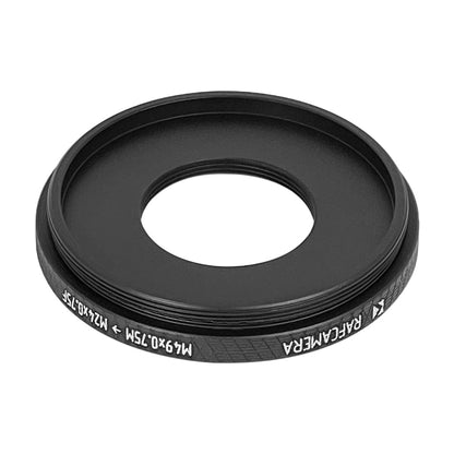 M49x0.75 male to M24x0.75 female thread adapter (49mm to 24mm step-down ring)