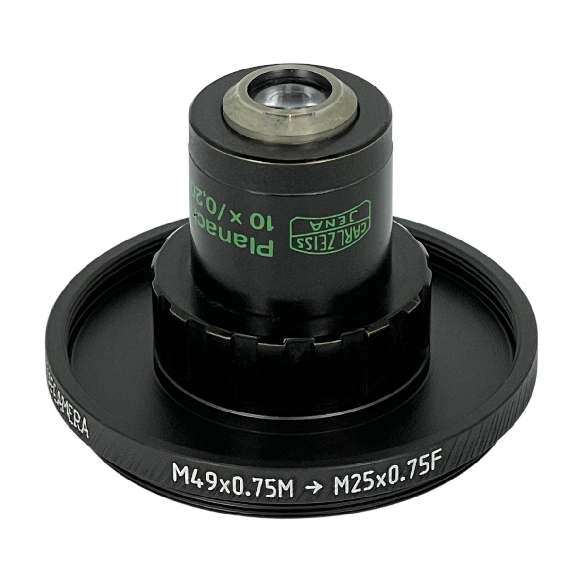 M49x0.75 male to M25x0.75 female thread adapter (49mm to 25mm step-down ring)
