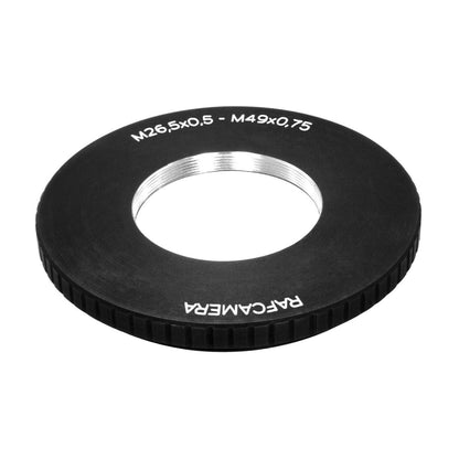 M49x0.75 male to M26.5x0.5 female thread adapter (49mm to 26.5mm step-down ring)