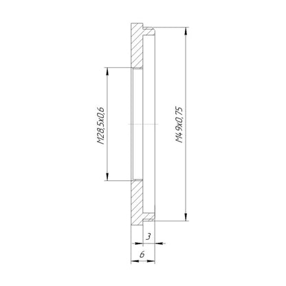 M49x0.75 male to M28.5x0.6 female thread adapter (for 1.25″ astro filters)