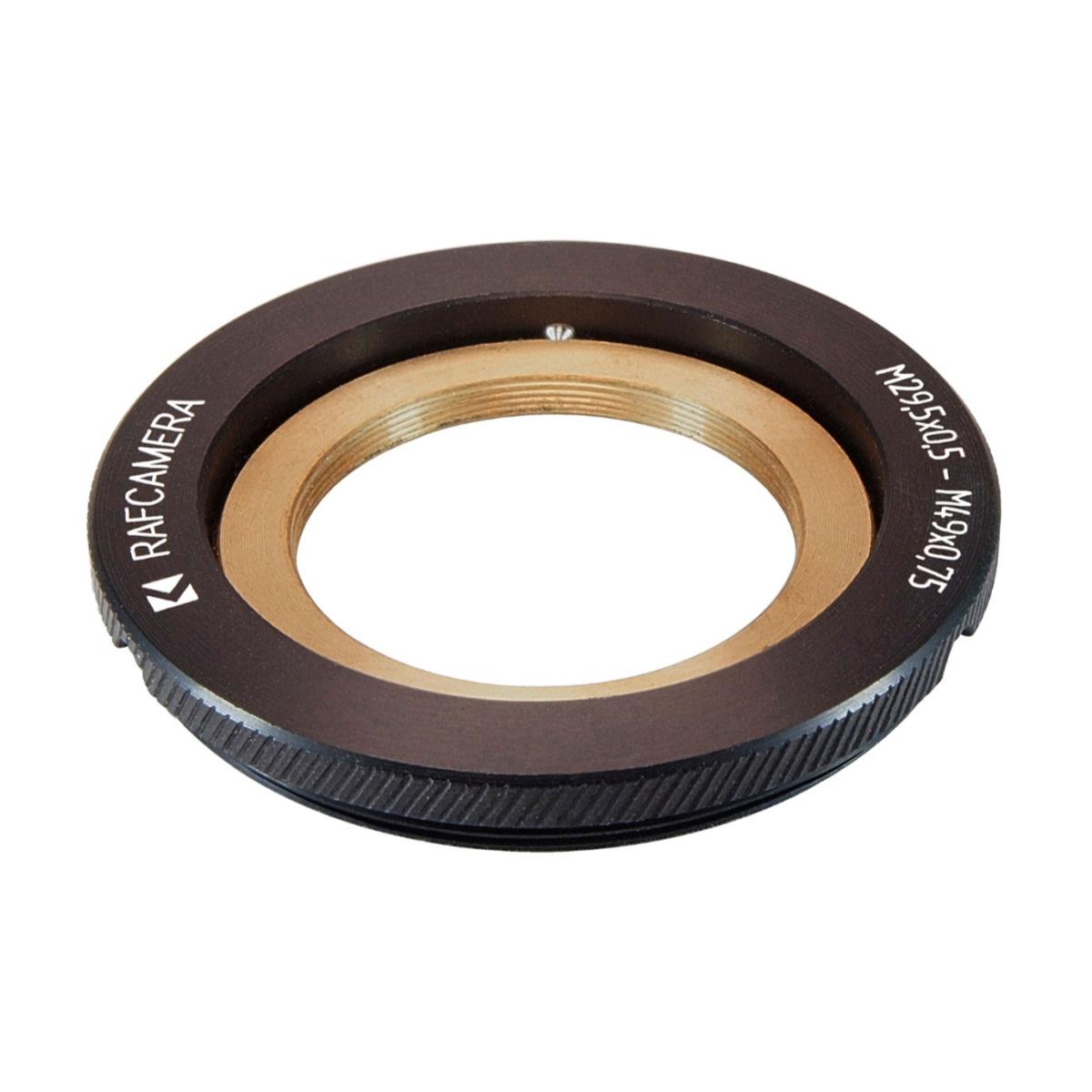 M49x0.75 male to M29.5x0.5 female thread adapter, rotatable