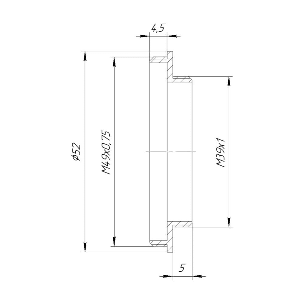 M49x0.75 male to M39x1 (LTM) male thread adapter for macrophotography