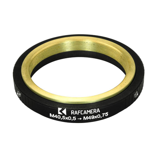 Zeiss Steritar attachment (M40.5x0.5) to M49x0.75 male thread adapter