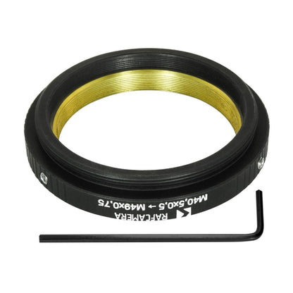 Zeiss Steritar attachment (M40.5x0.5) to M49x0.75 male thread adapter
