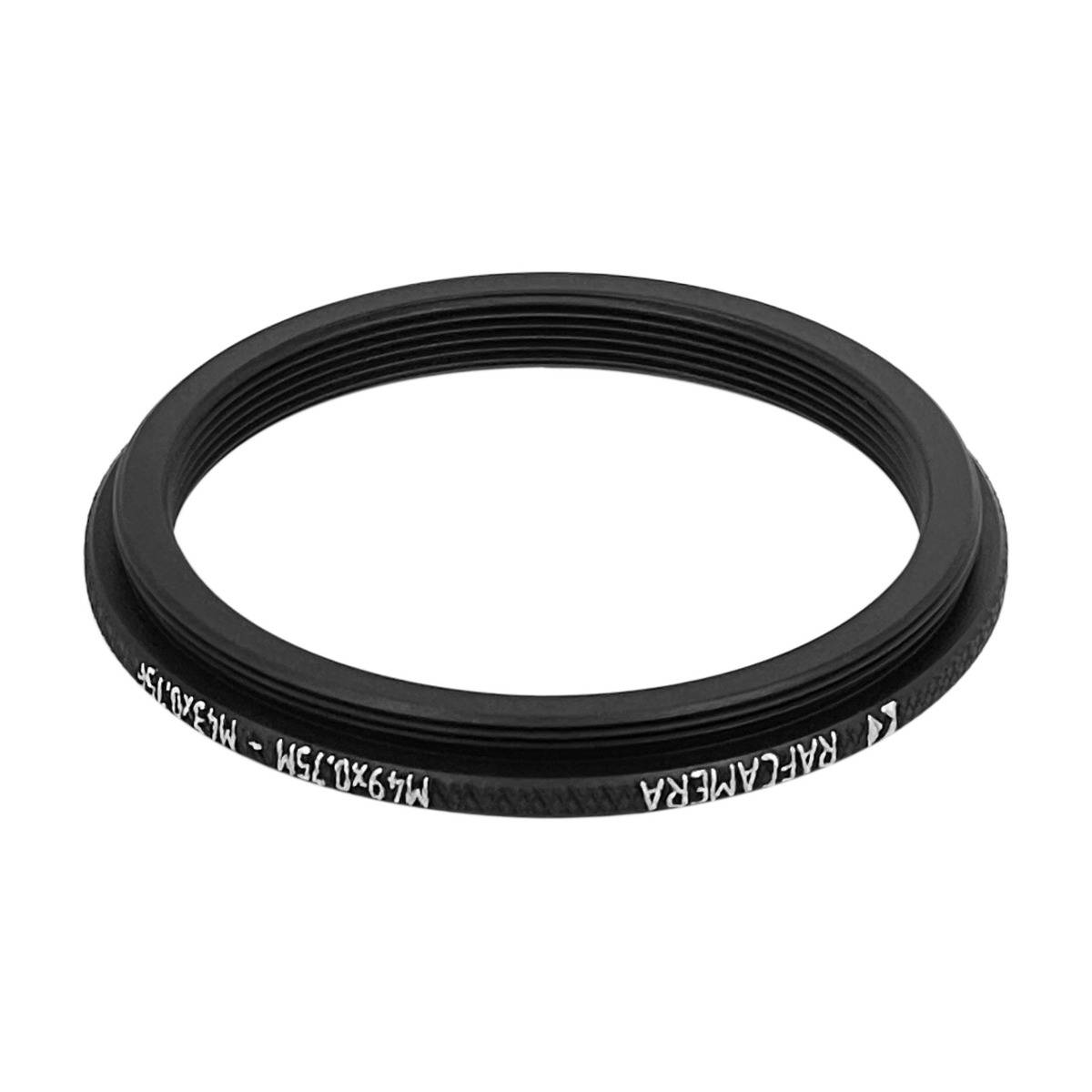 M49x0.75 male to M43x0.75 female thread adapter