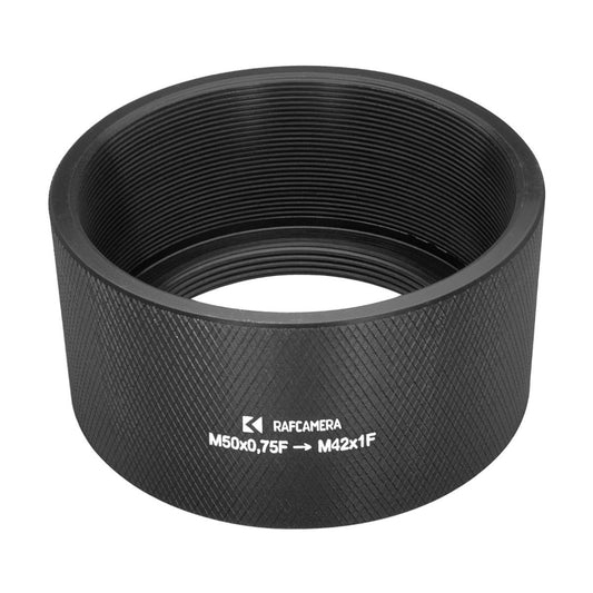 M50x0.75 female to M42x1 female thread adapter for Rodenstock lenses