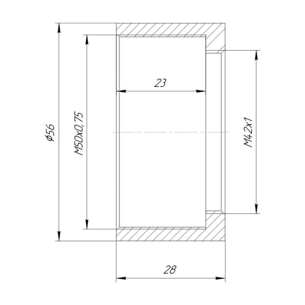 M50x0.75 female to M42x1 female thread adapter for Rodenstock lenses