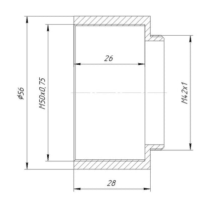 M50x0.75 female to M42x1 male long adapter for Rodenstock lenses