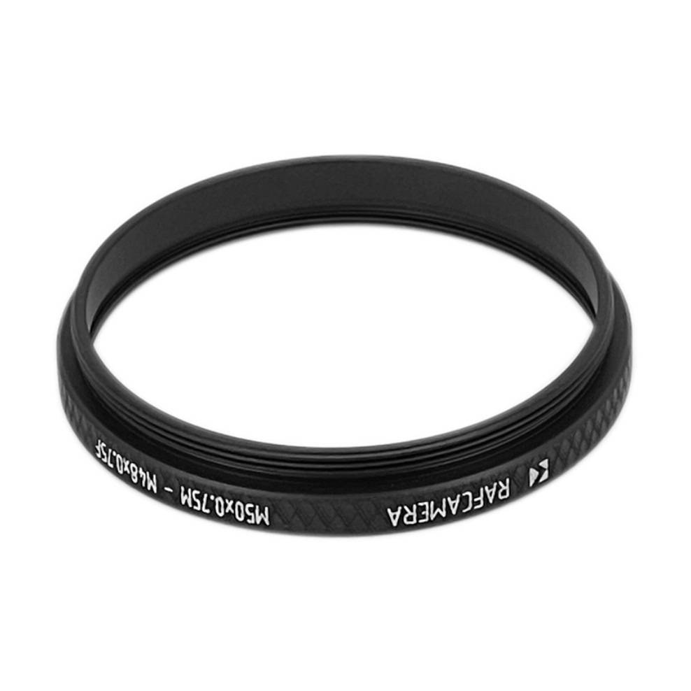 M50x0.75 male to M48x0.75 female thread adapter