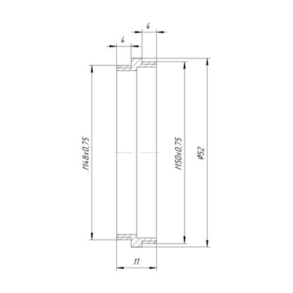 M50x0.75 male to M48x0.75 male thread adapter