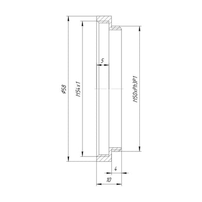 M50xPh3P1 male to M54x1 female thread adapter for Leica MS5