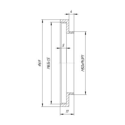 M50xPh3P1 male to M65x1.5 female thread adapter for Leica microscopes